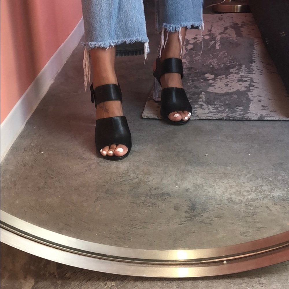 Acrylic heel wedge sandal